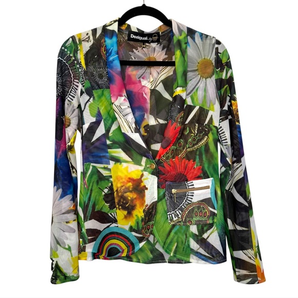 Desigual Jackets & Blazers - Desigual‎ x Christian Lacroix Floral Colorful Lightweight Blazer Jacket